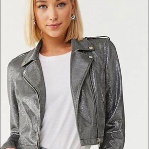 Silver Metallic Moto Jacket